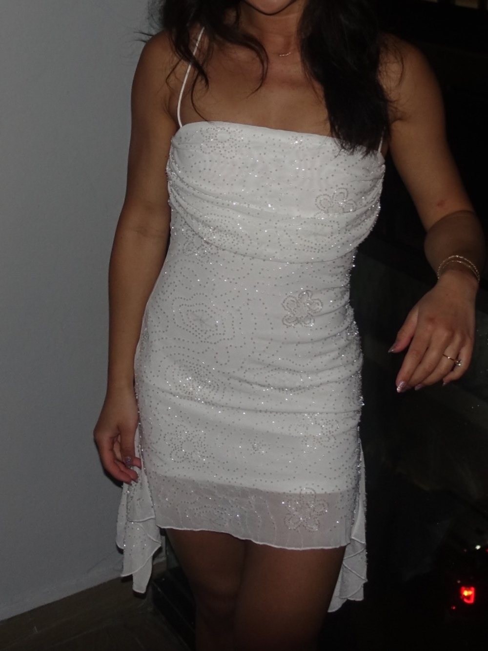 Peppermayo Axel Beaded Mini Dress in white